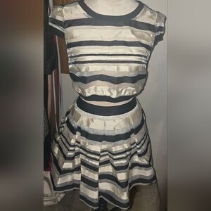 2 Piece Bebe Classic Black and white skirt and top